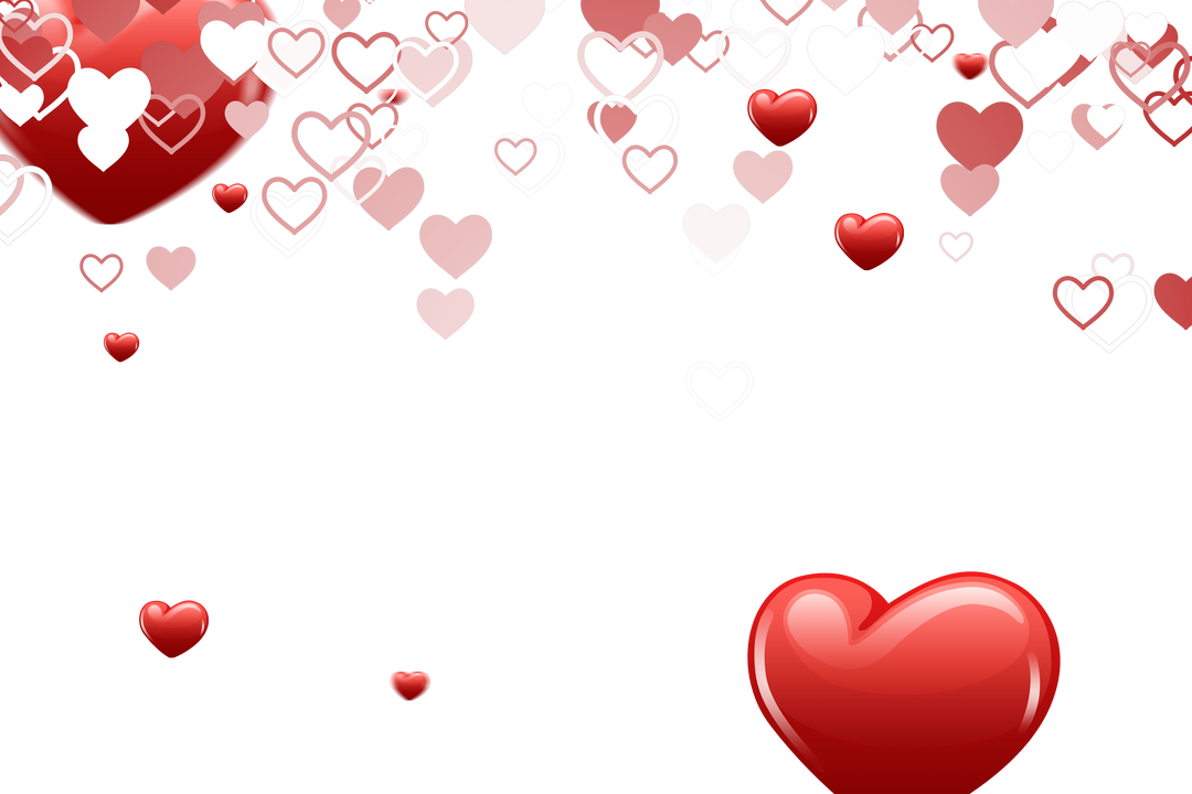 Floating Red Hearts on Transparent Background Love Pattern Digital Illustration - Download Free Stock Images Pikwizard.com