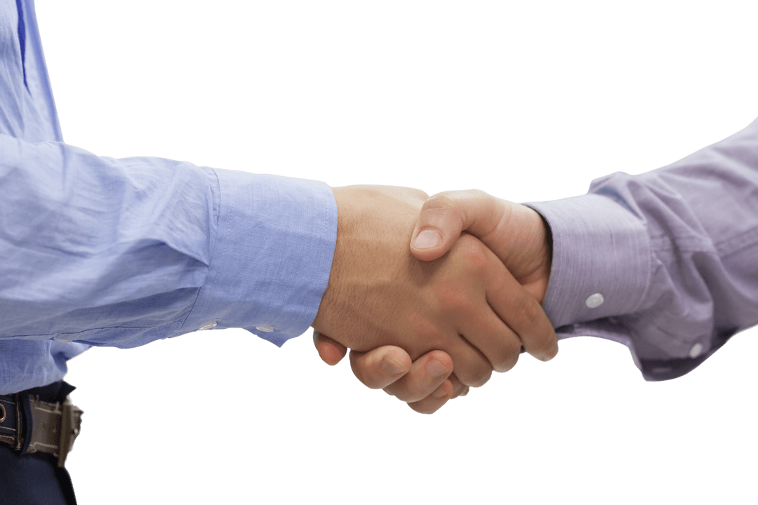 Transparent Handshake Between Two Businessmen in Collaboration