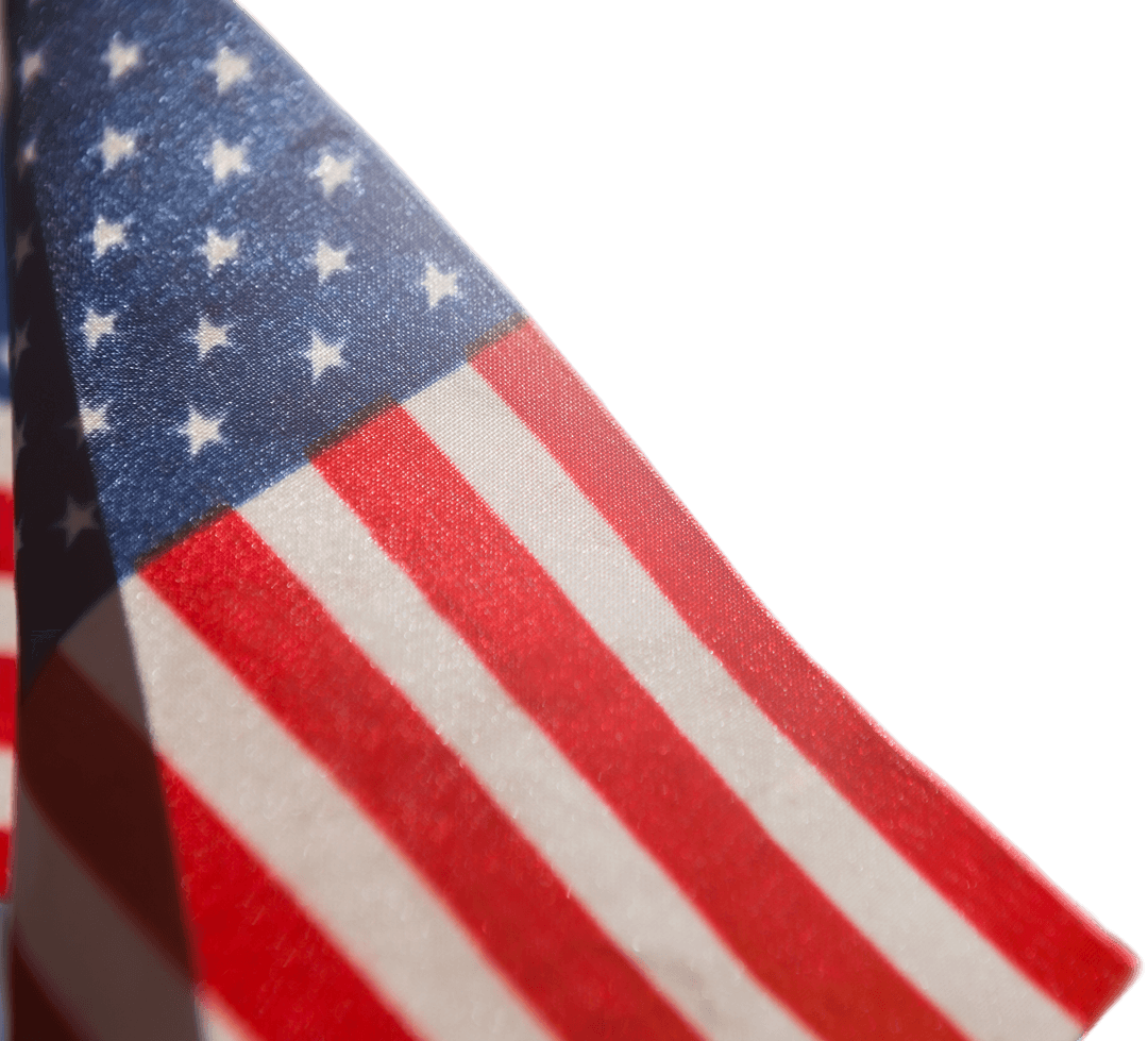 Transparent Close-Up of American Flag with Star-Spangled Details