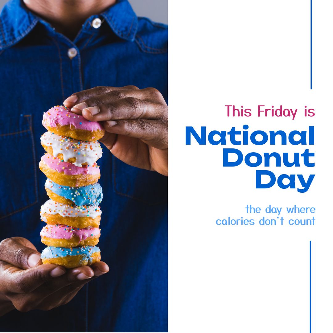 Celebrating National Donut Day with Colorful Stacked Donuts