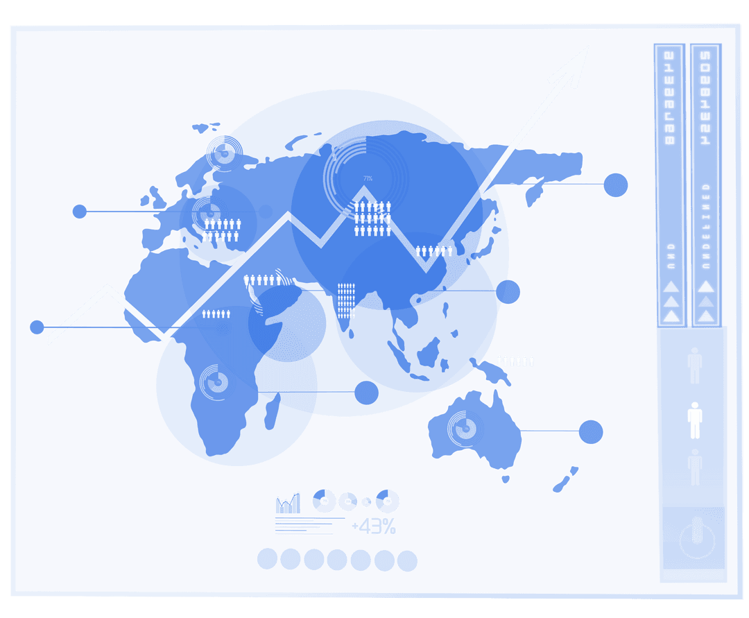 Global Data Analysis on Transparent World Map