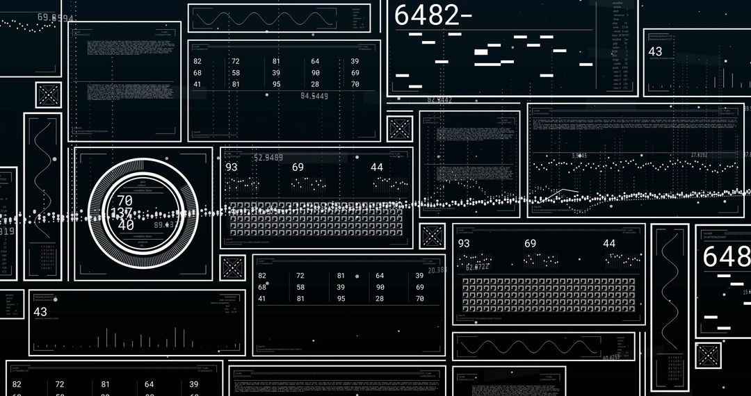 Abstract Digital Data Screens with Statistical Graphics