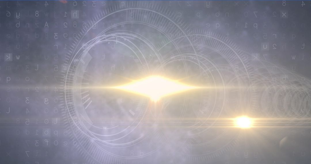 Futuristic Holographic Light Burst with Technology Elements