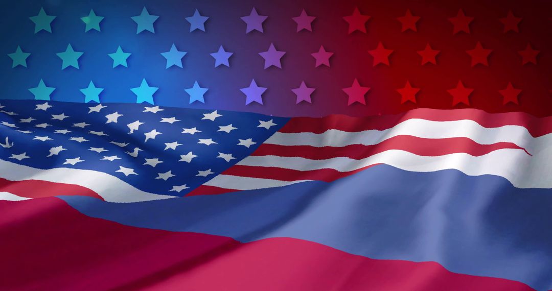 Blended USA Flag Background with Stars and Patriotic Colors