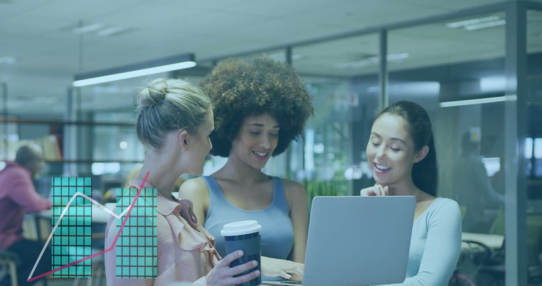 Collaborative Business Team Analyzing Financial Data in Modern Office