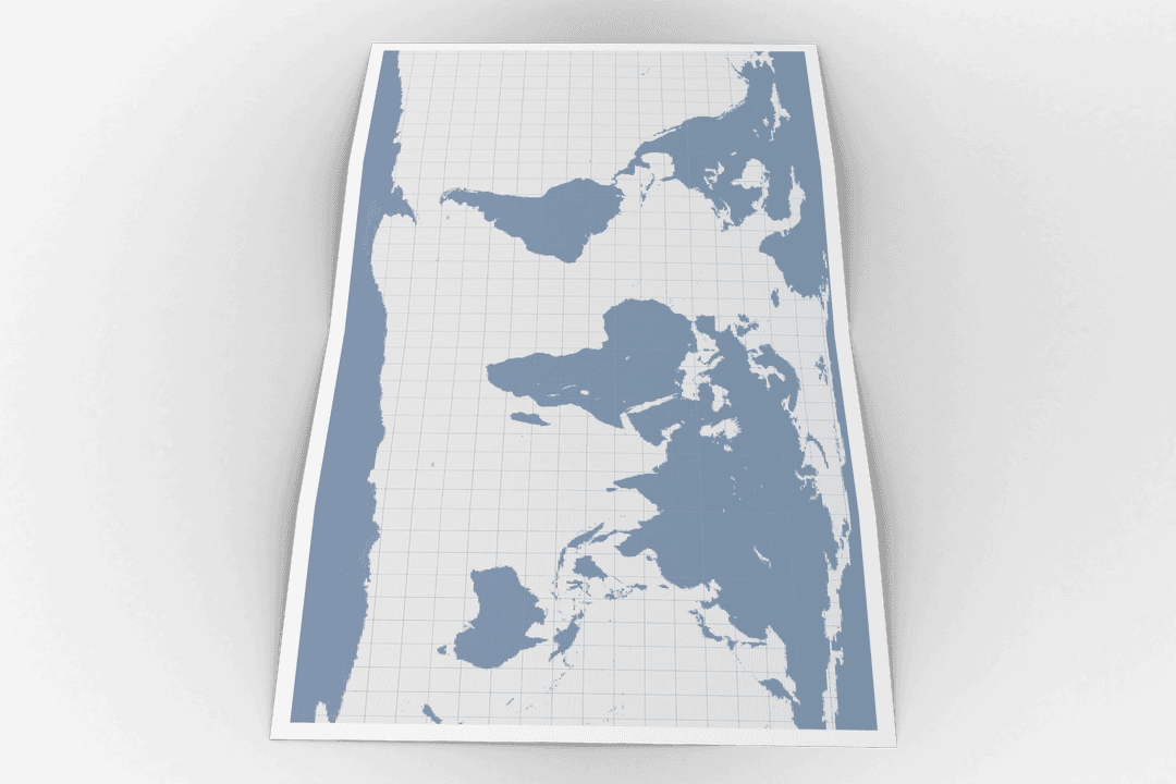 Top View of Graphic Transparent World Map Illustration