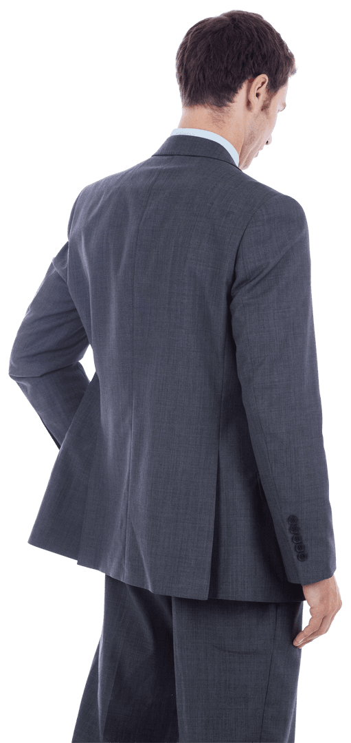 Businessman in Elegant Suit Standing with Hand on Hip - Transparent