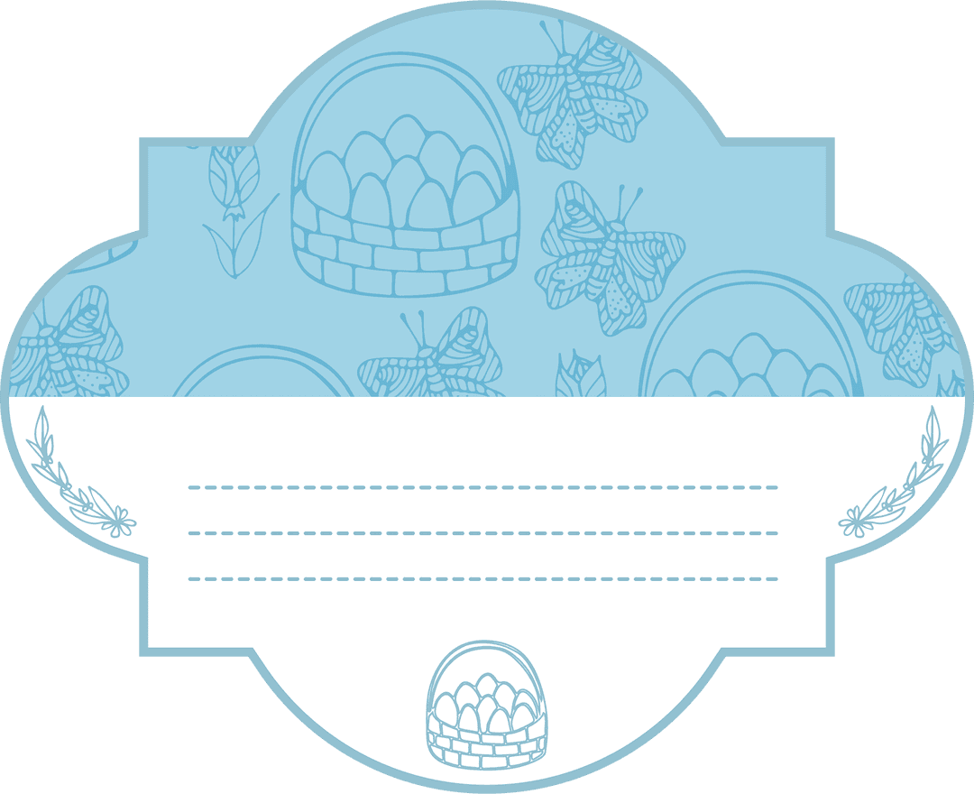 Easter Pattern Badge with Copy Space on Transparent Background
