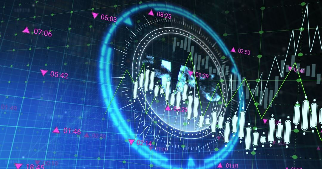 Digital Financial Data Analysis with Grid Graphics Concept