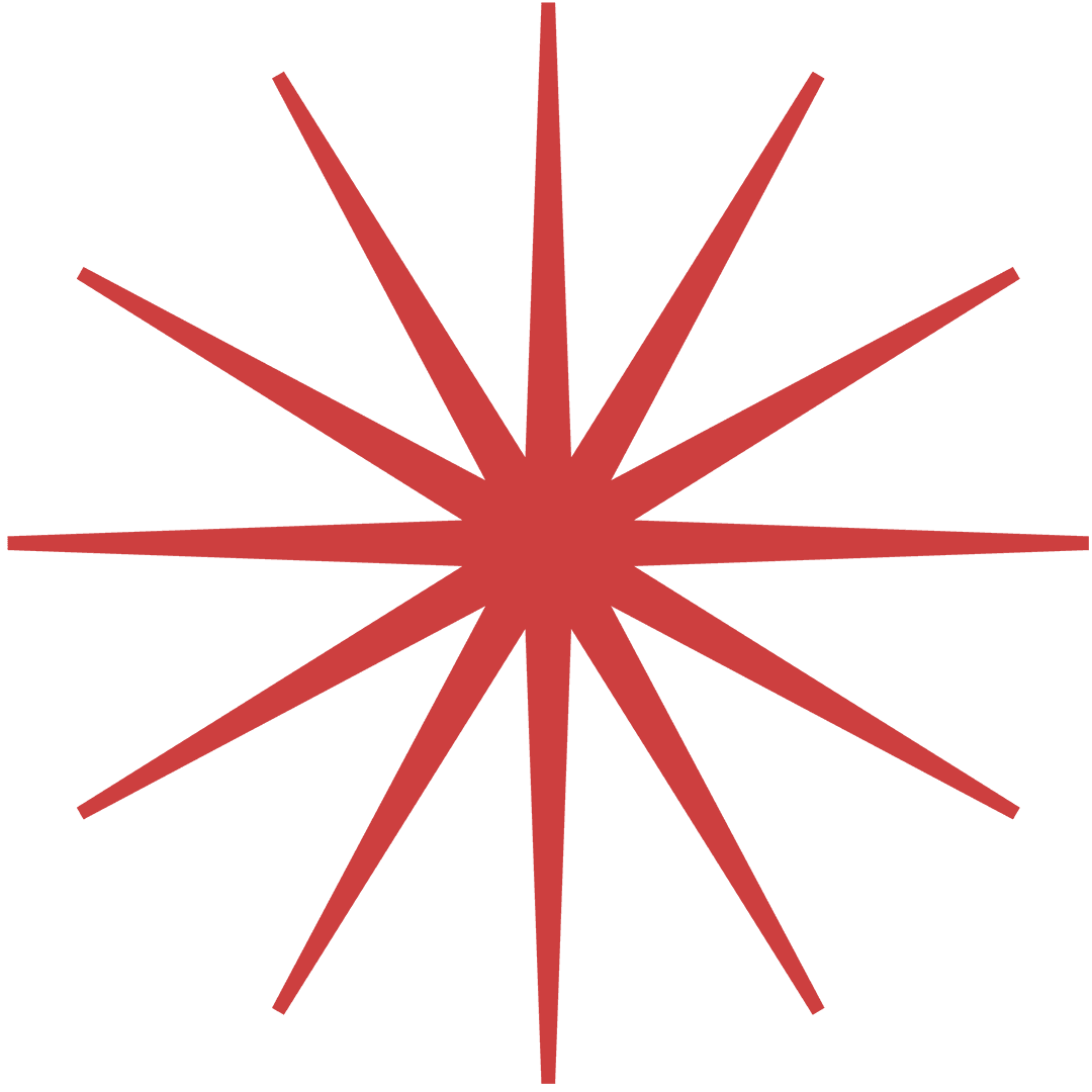 Red Abstract Geometric Starburst on Transparent Background