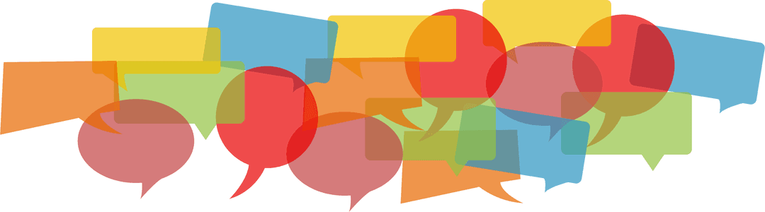 Colorful Transparent Speech Bubbles Digital Illustration