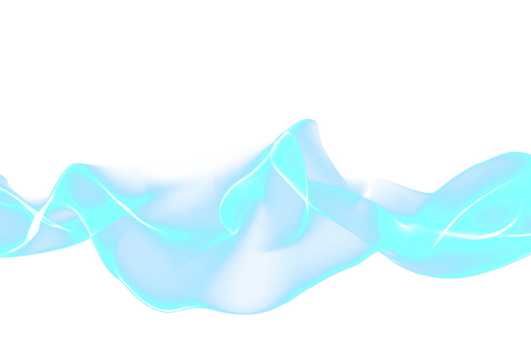 Glowing Blue Wave Pattern with Transparent Background