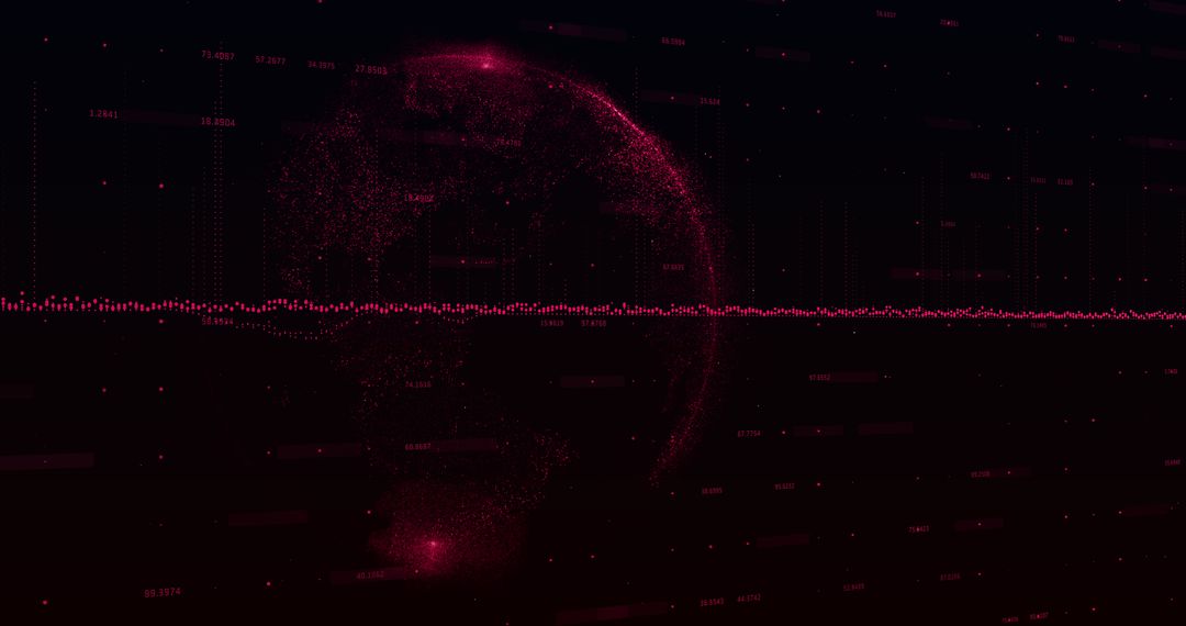 Abstract Data Points Forming Globe on Dark Background
