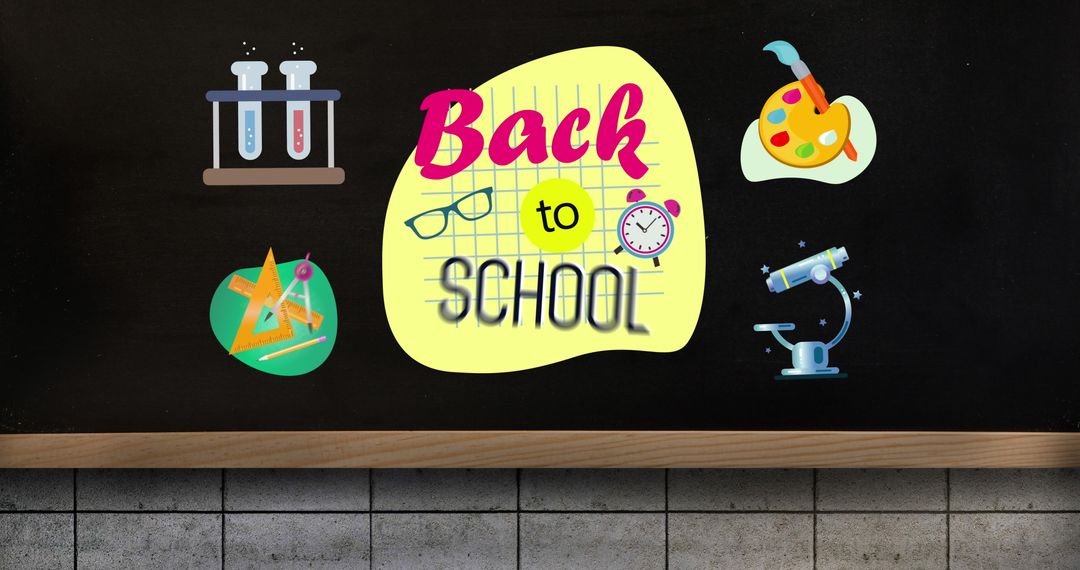 Back to School Concept with Educational Tools on Chalkboard - Free Images, Stock Photos and Pictures on Pikwizard.com