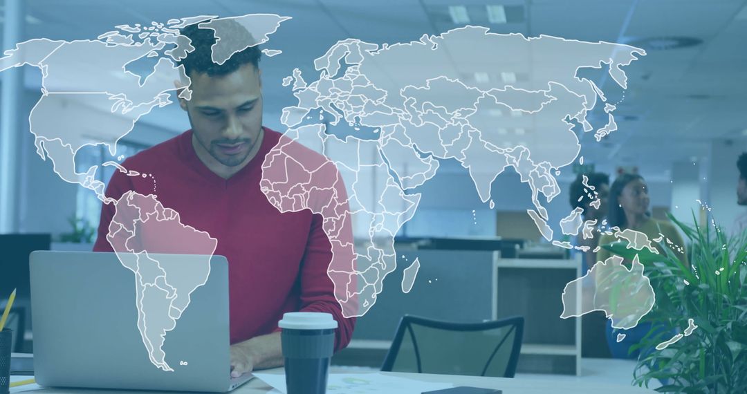 Global Business Professional Analyzing Data in Modern Office