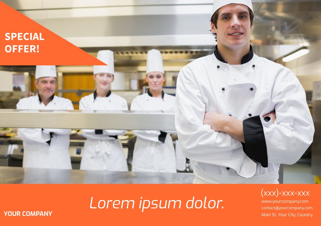 Professional Chef Team Presenting Culinary Expertise in Kitchen