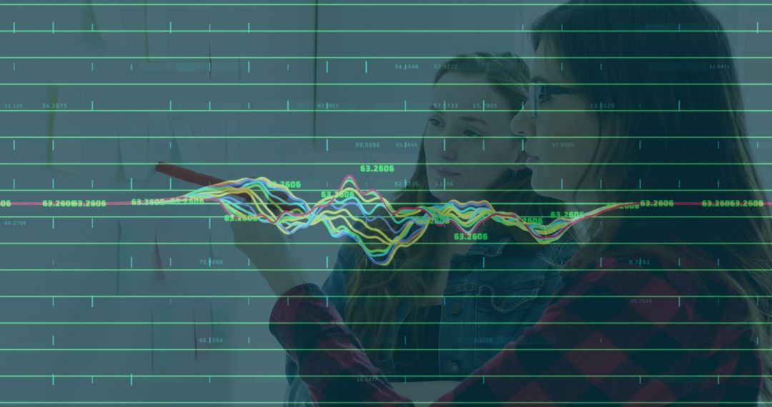Businesswomen Analyzing Financial Data on Digital Interface