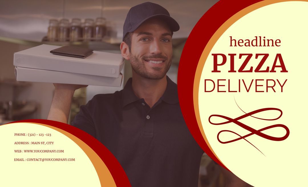 Pizza Delivery Professional Smiling with Boxes