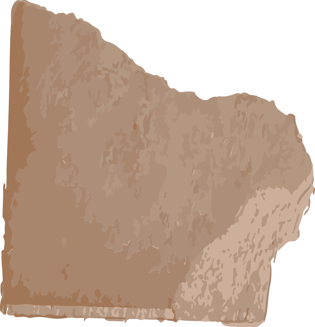 Jagged Brown Fragment with Speckled Texture and Transparent Background