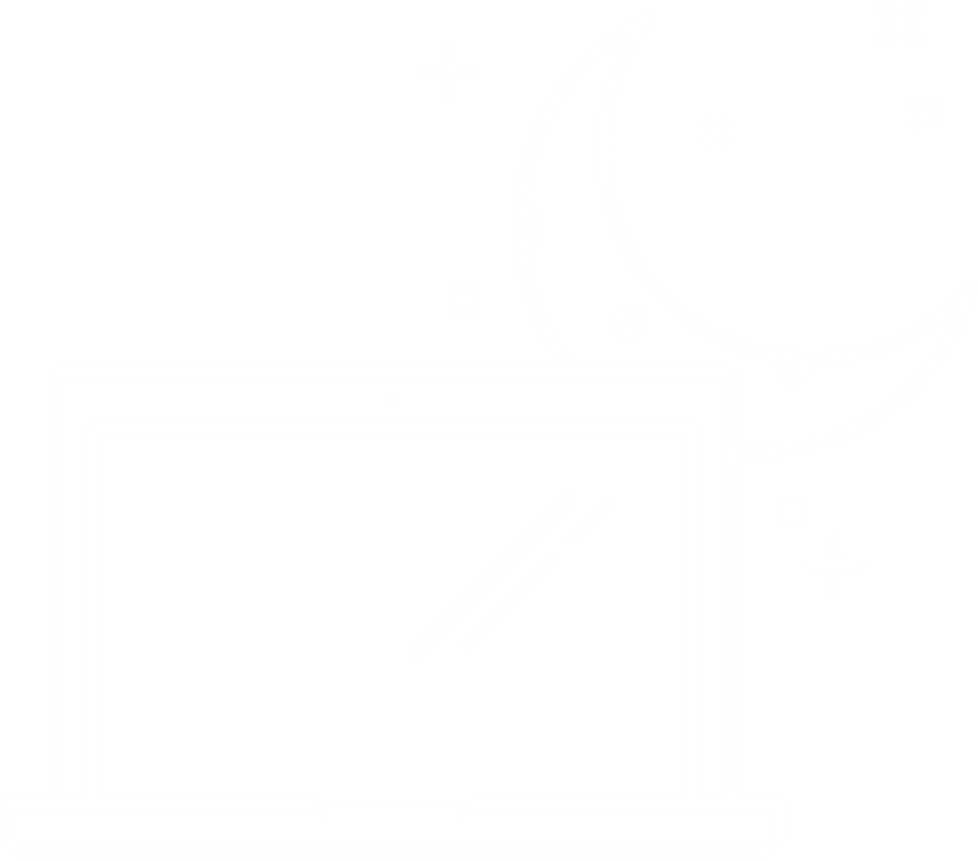 Transparent Digital Illustration of Moon and Laptop with Copy Space - Download Free Stock Images Pikwizard.com