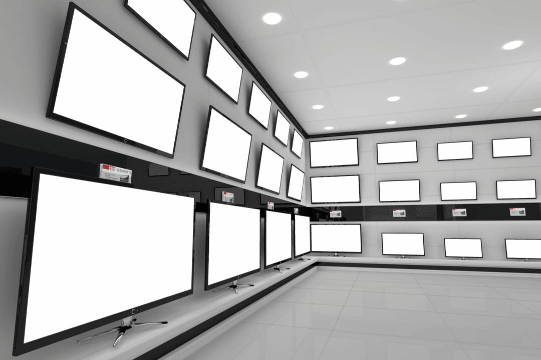 Transparent Background Television Screens with Copy Space Illustration