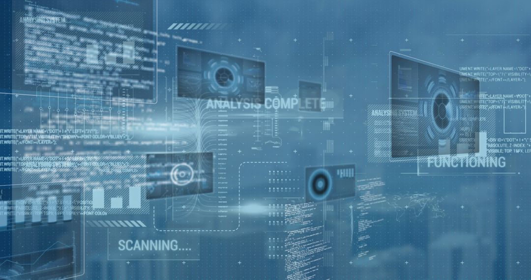 Futuristic Digital Data Interface Background with Analytics