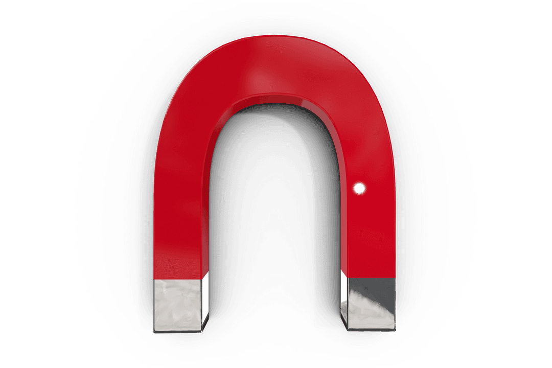 Red Magnet Illustration on Transparent Background for Science Projects
