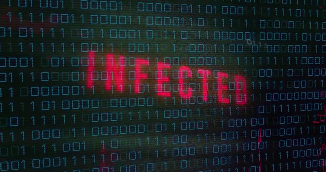Binary Code Screen Warning of Infected System - Free Images, Stock Photos and Pictures on Pikwizard.com