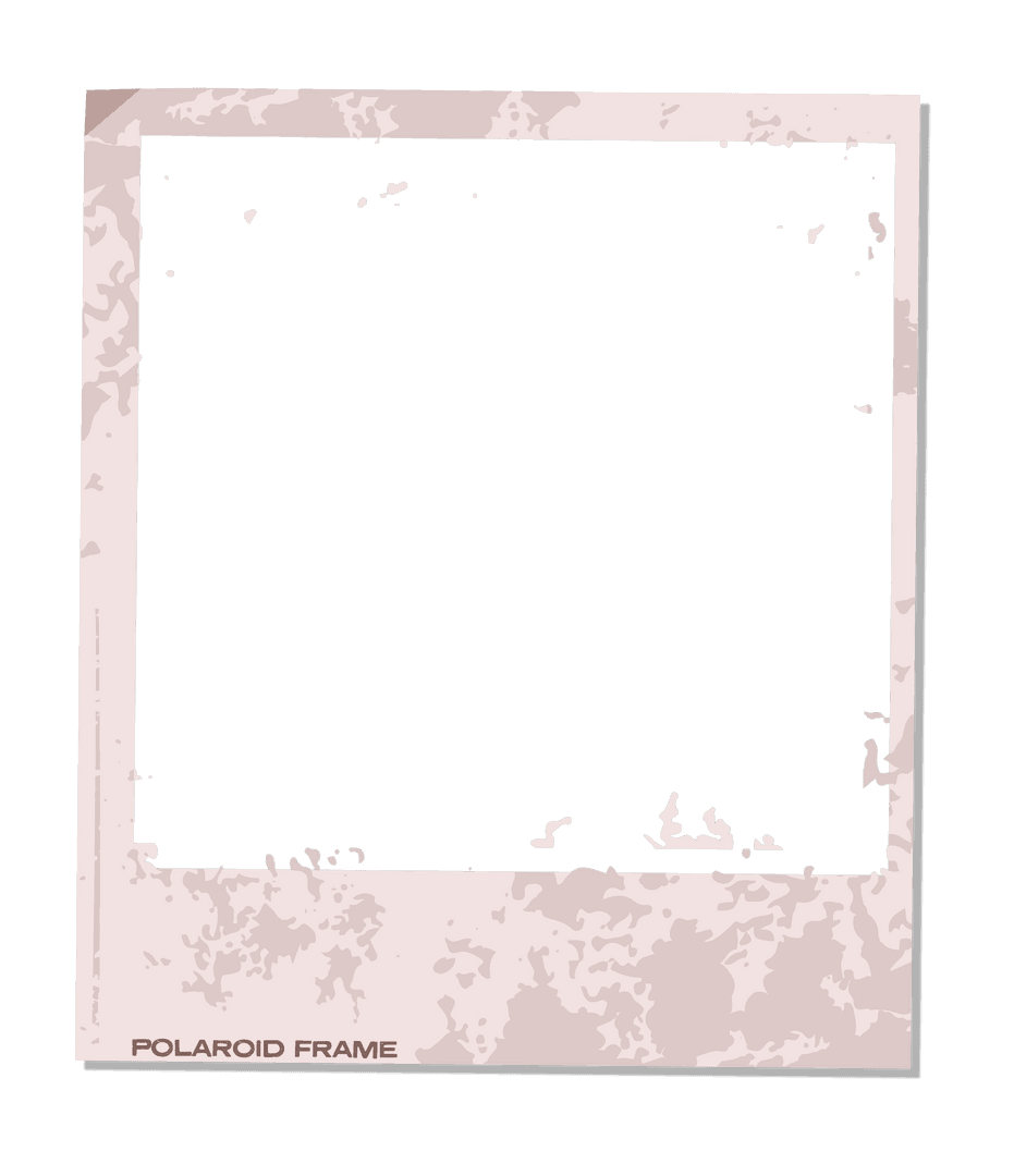 Vintage Polaroid Frame with Distressed Border on Transparent Background