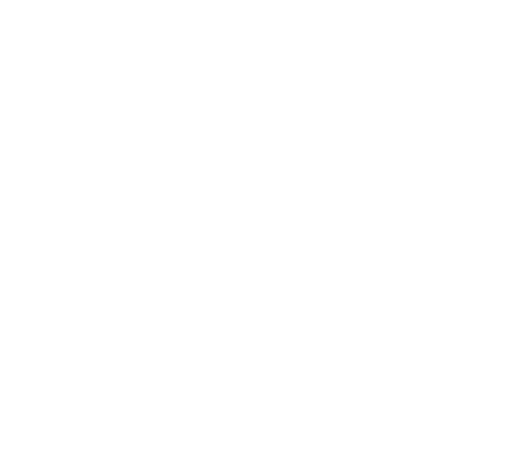 Transparent Workspace Desk with Computer and Wastebasket Illustration - Download Free Stock Images Pikwizard.com