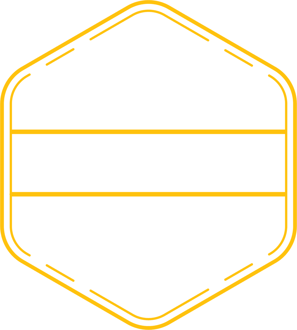 Yellow hexagonal tag design isolated on transparent background