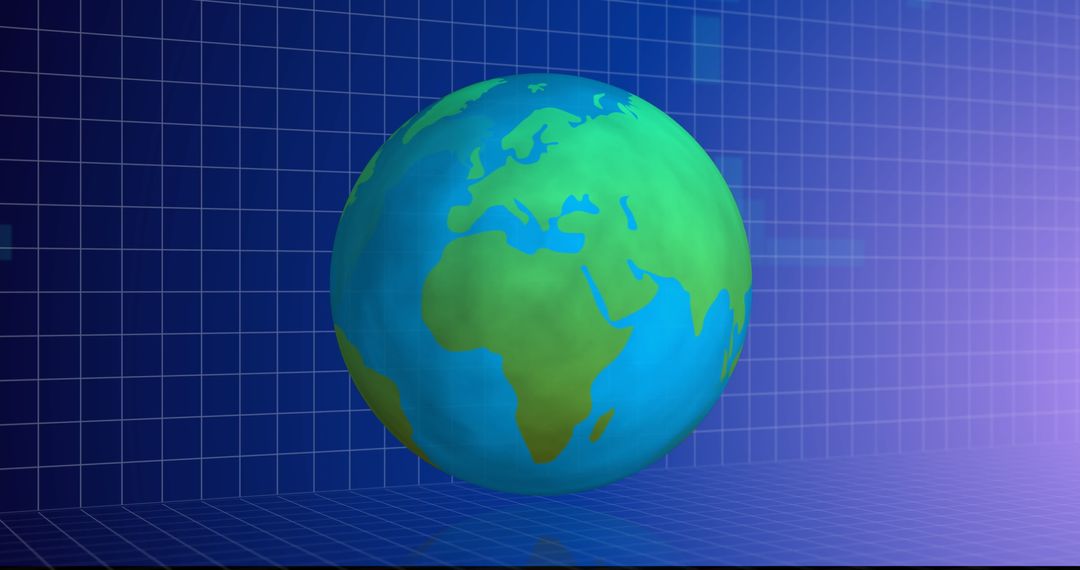 Digital Earth with Grid Background Representing Data Technology