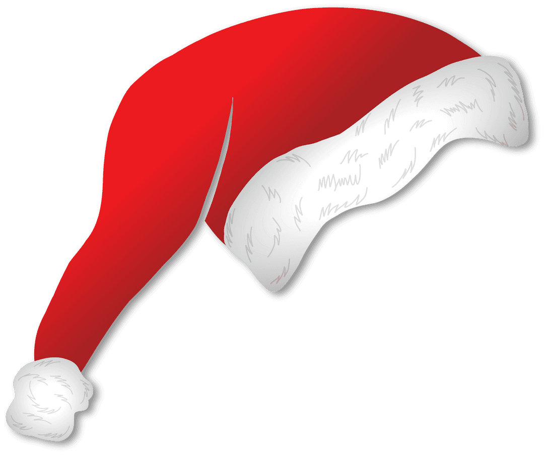 Digital Illustration of Red Santa Hat on Transparent Background