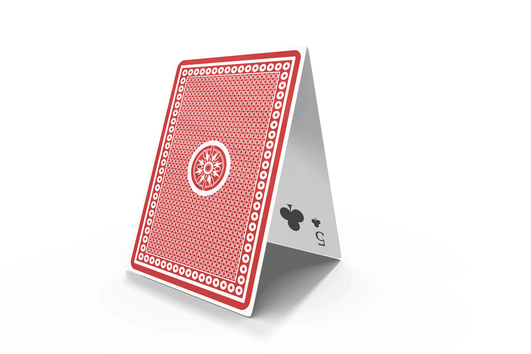 Transparent Playing Card Leaning Structure Isolated on White