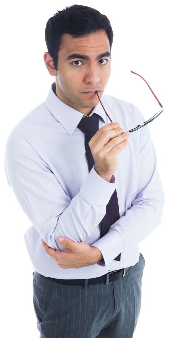 Thoughtful Biracial Businessman in Formal Attire on Transparent Background - Download Free Stock Images Pikwizard.com