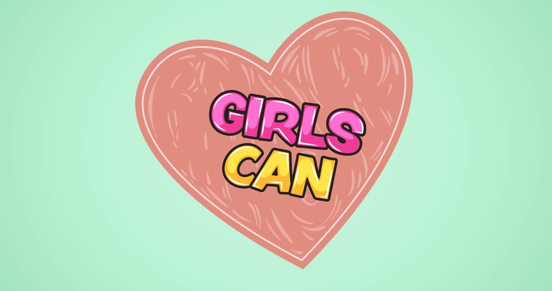 Girls Can Inspirational Pink Heart, Empowerment and Strength Concept - Free Images, Stock Photos and Pictures on Pikwizard.com