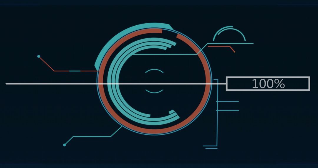 Futuristic Data Interface with Technological HUD Design