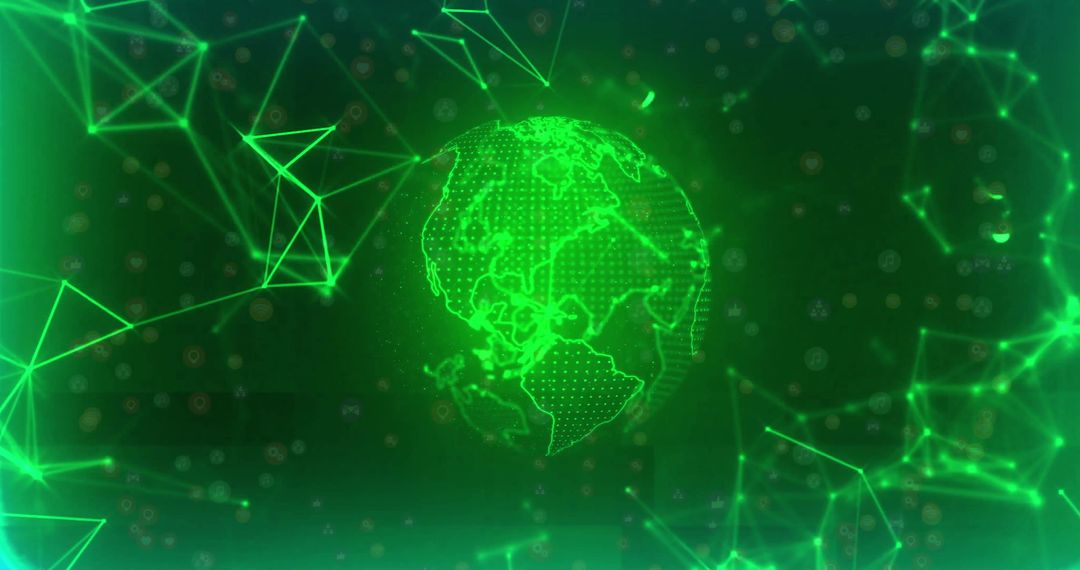 Digital Globe with Network Connections and Data Nodes