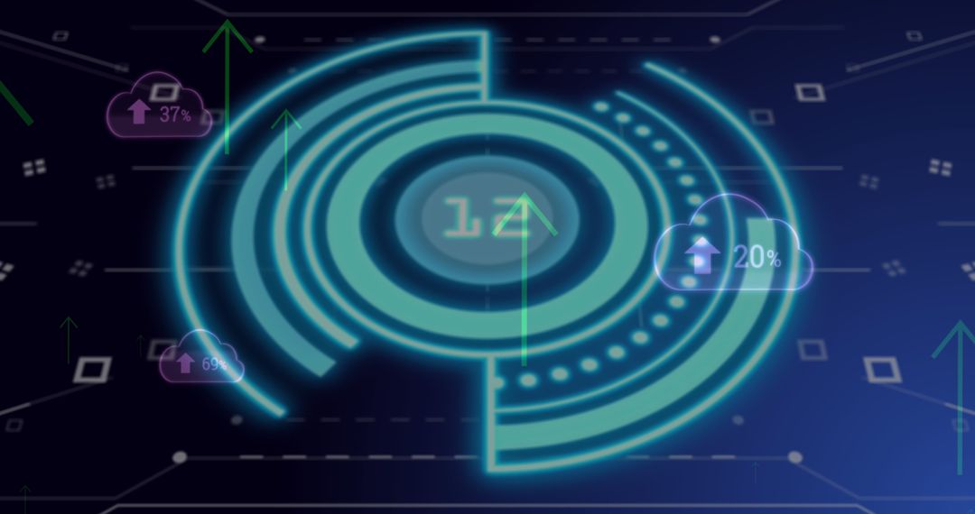 Futuristic Data Processing and Cloud Interface Concept