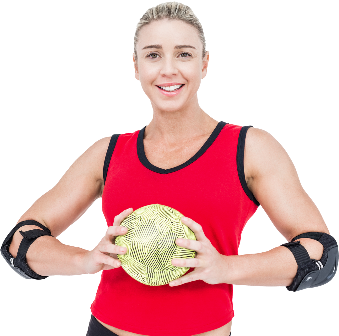 Female Athlete Holding Handball Transparent Background Fitness Sports - Download Free Stock Images Pikwizard.com