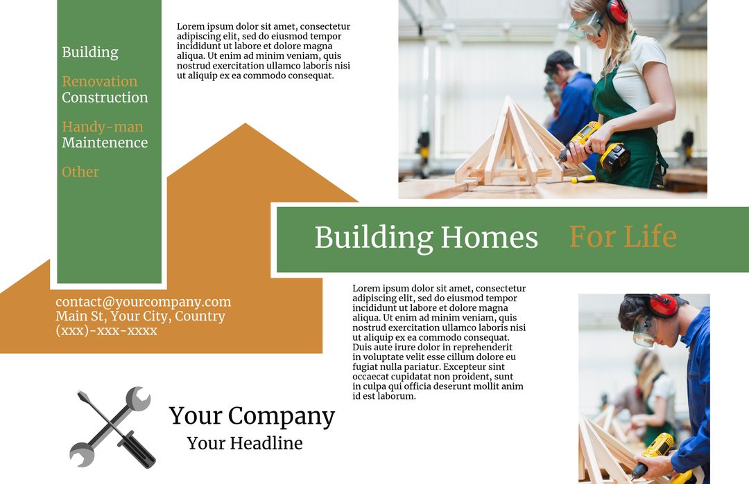 Professional Home Construction and Renovation Services Marketing Template - Download Free Stock Templates Pikwizard.com