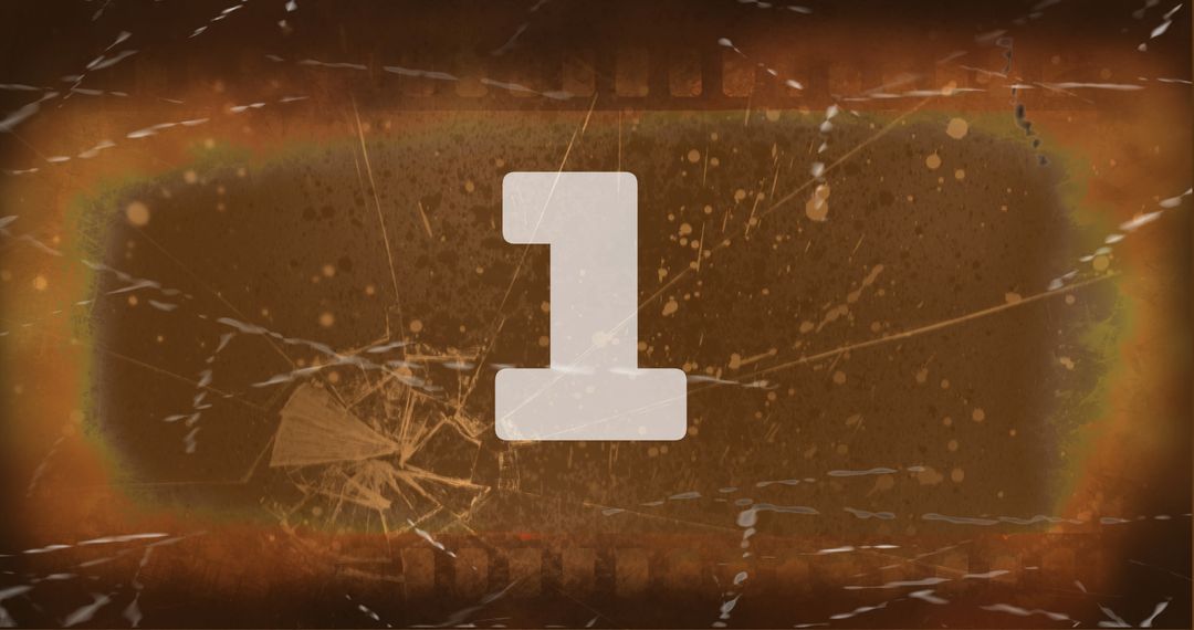 Retro Filmstrip with Number 1 on Grunge Background