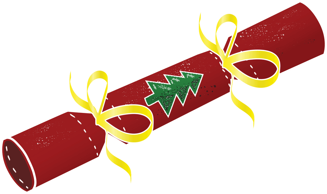 Christmas Cracker Illustration on Transparent Background for Holiday Design