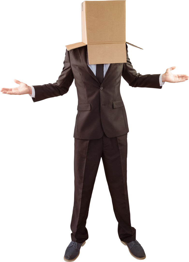 Anonymous Businessman With a Cardboard Box on Head Transparent - Download Free Stock Images Pikwizard.com