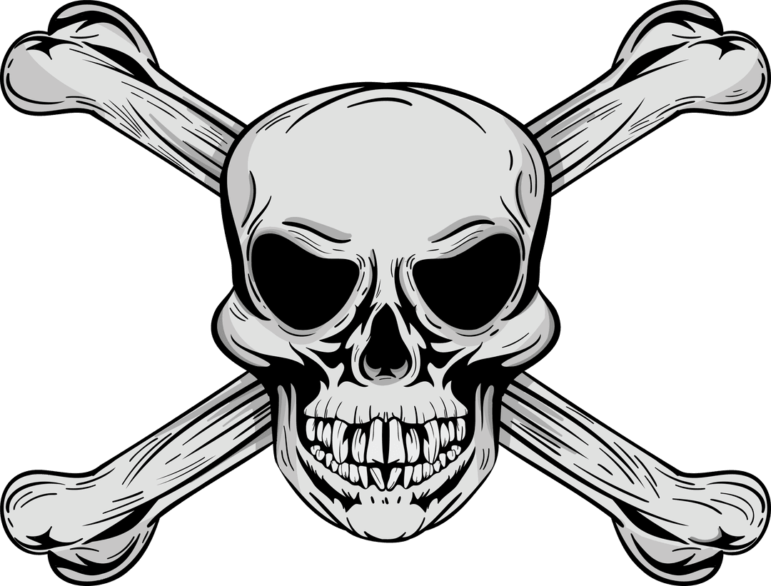 Skull Crossbones Angry Expression Illustration Transparent
