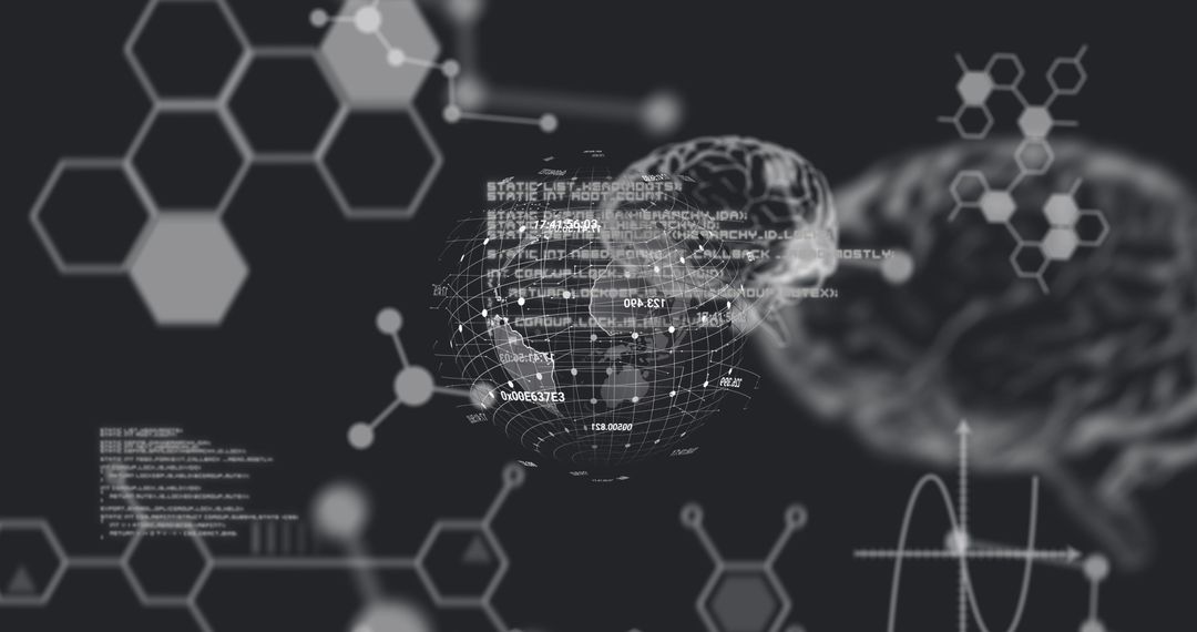 Rotating Globe Over Scientific Data Illustrating Technology