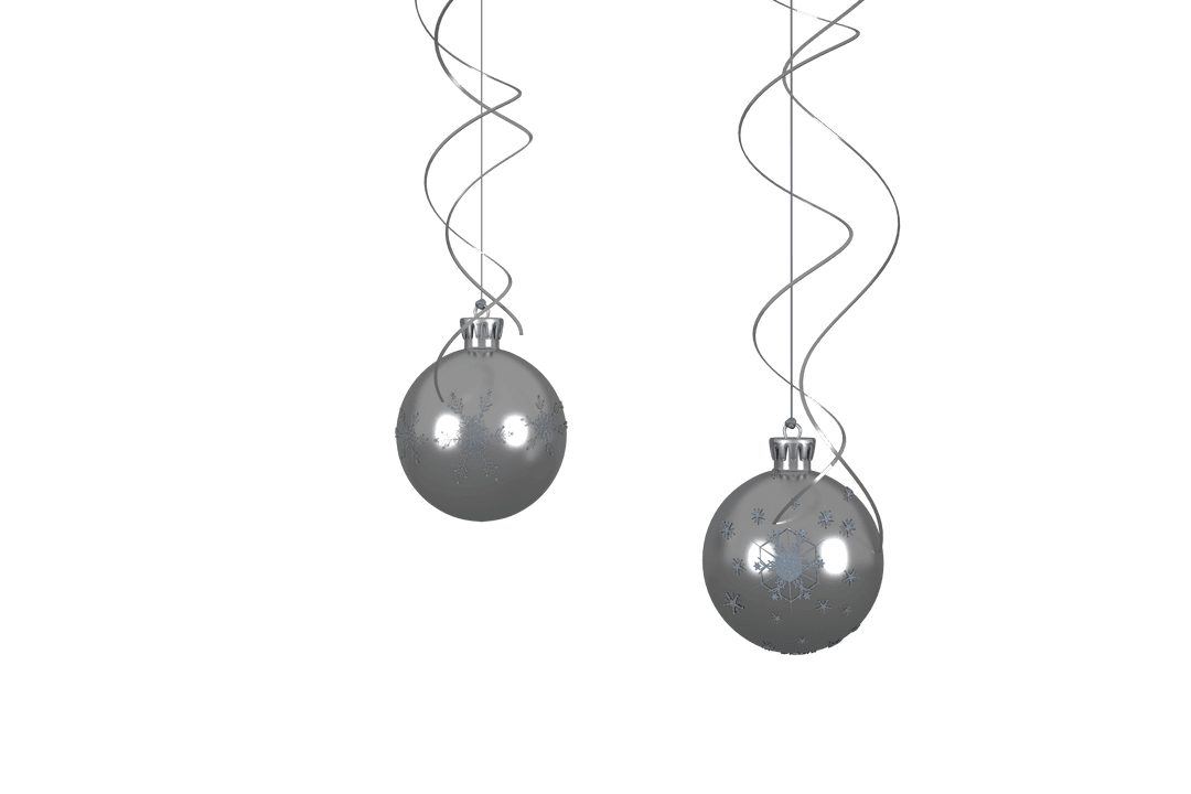 Transparent Christmas Baubles with Twirling Ribbons
