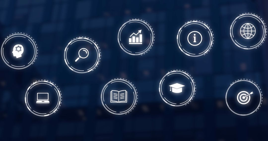 Digital Network Connections with Technology and Education Icons