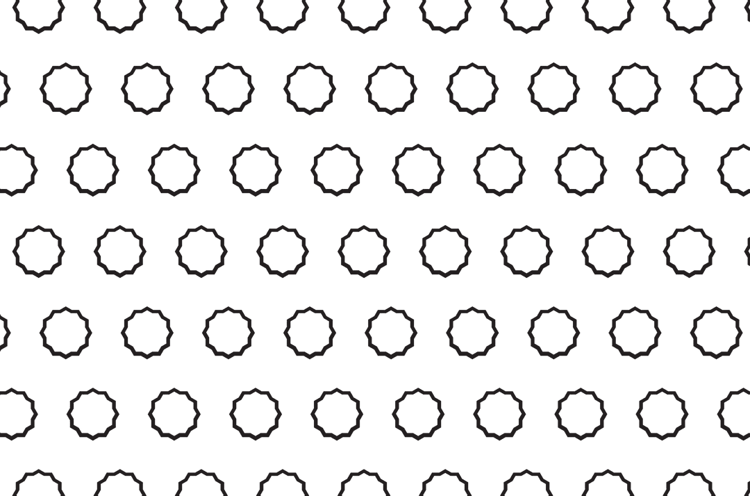 Black Geometric Circular Pattern on Transparent Background
