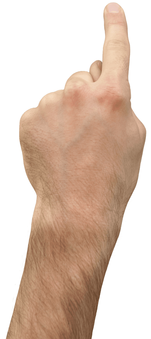 Hand with Index Finger Pointing on Transparent Background